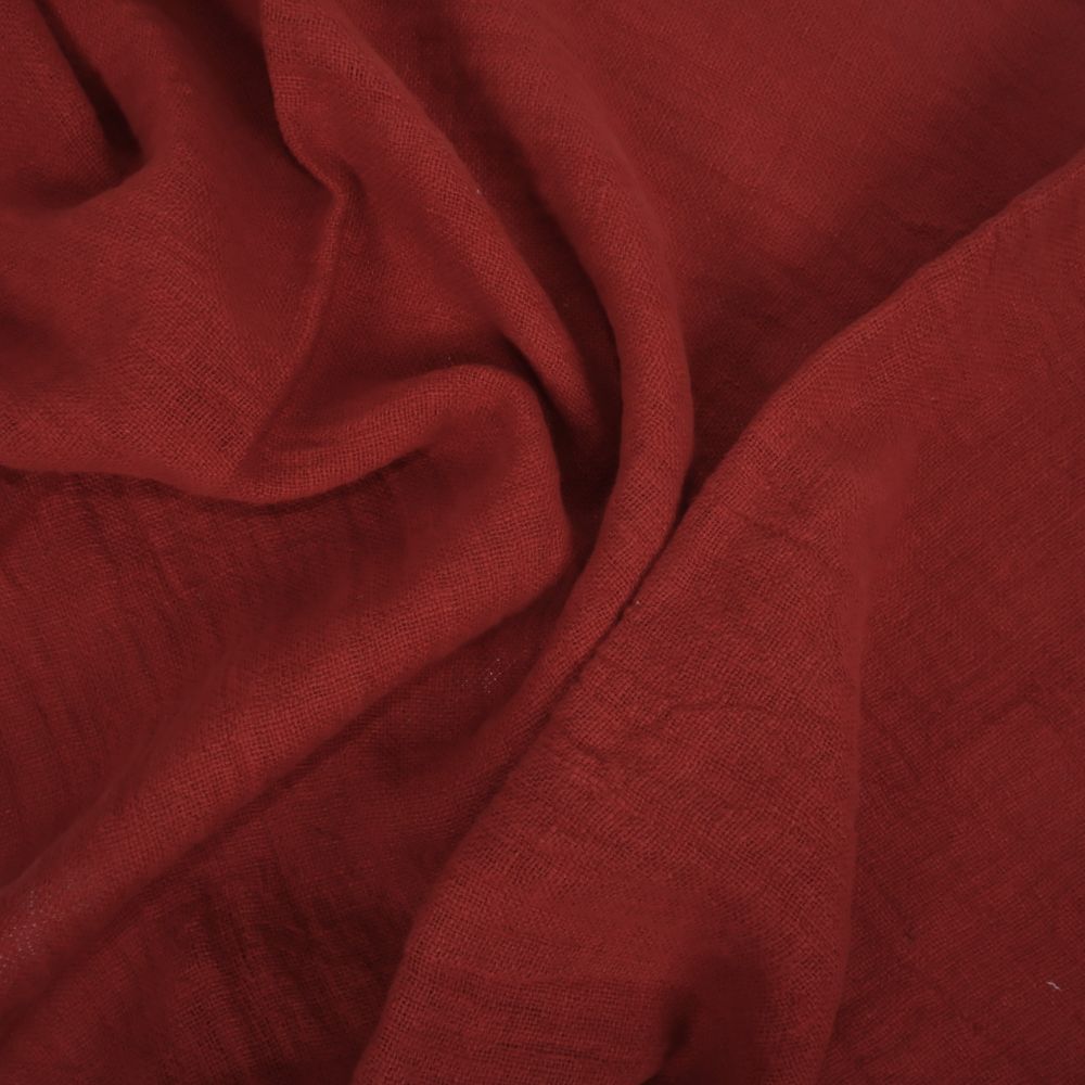 Fluffy linen fabric - brick red - 6561SH