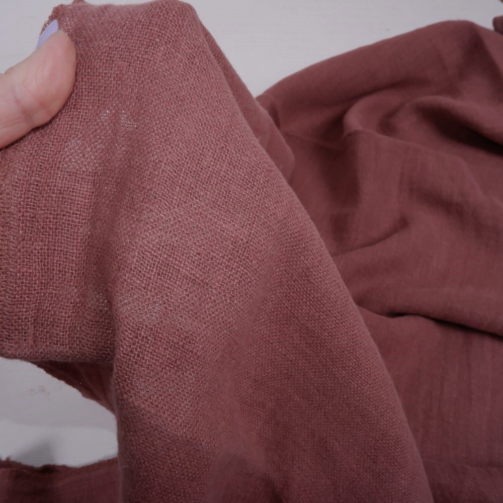 Fluffy linen fabric - punch pink- 6550SH