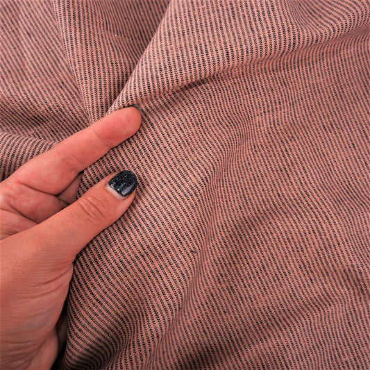 Mini stripes in pink linen fabric - 9934