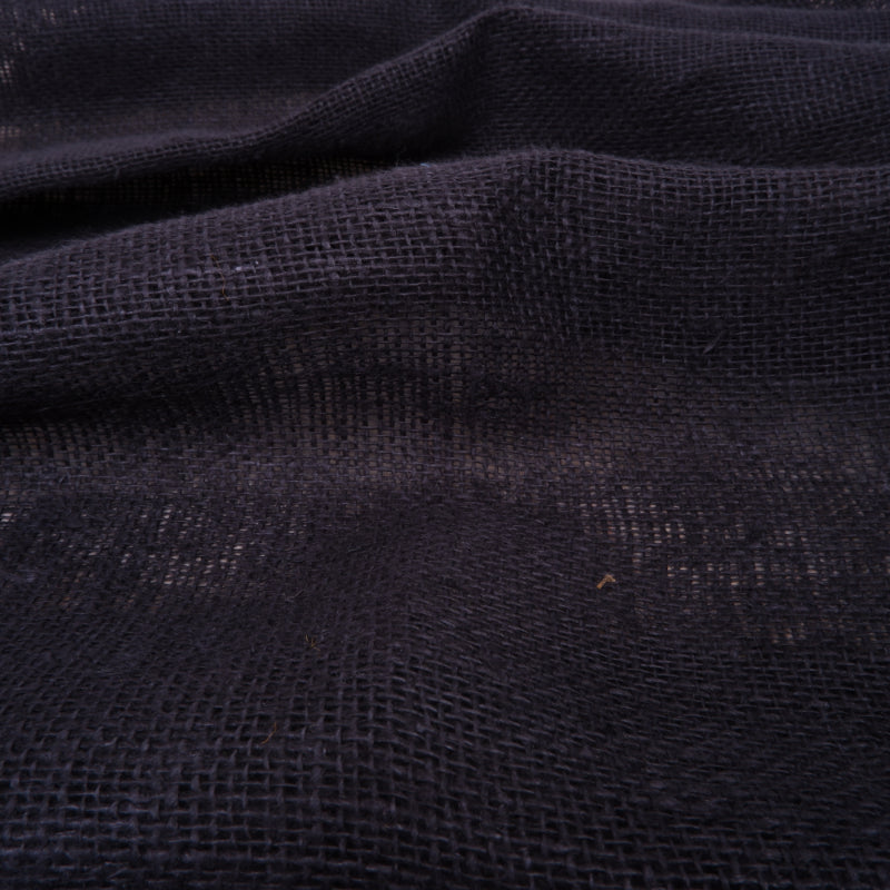 Extra heavy Sheer linen fabric - Black - prewashed - 9939W
