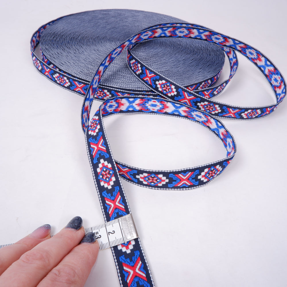 Folk art trim - NATIVE Blue 20mm