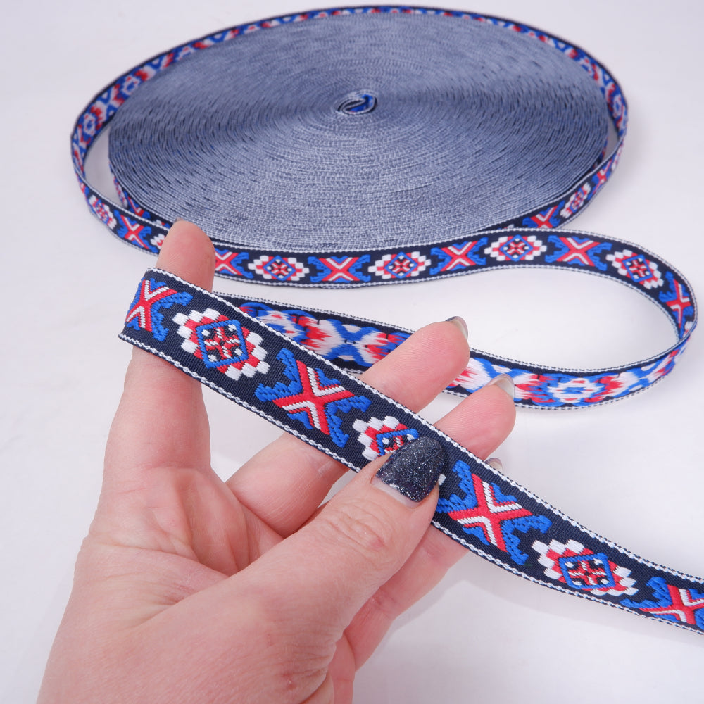 Folk art trim - NATIVE Blue 20mm