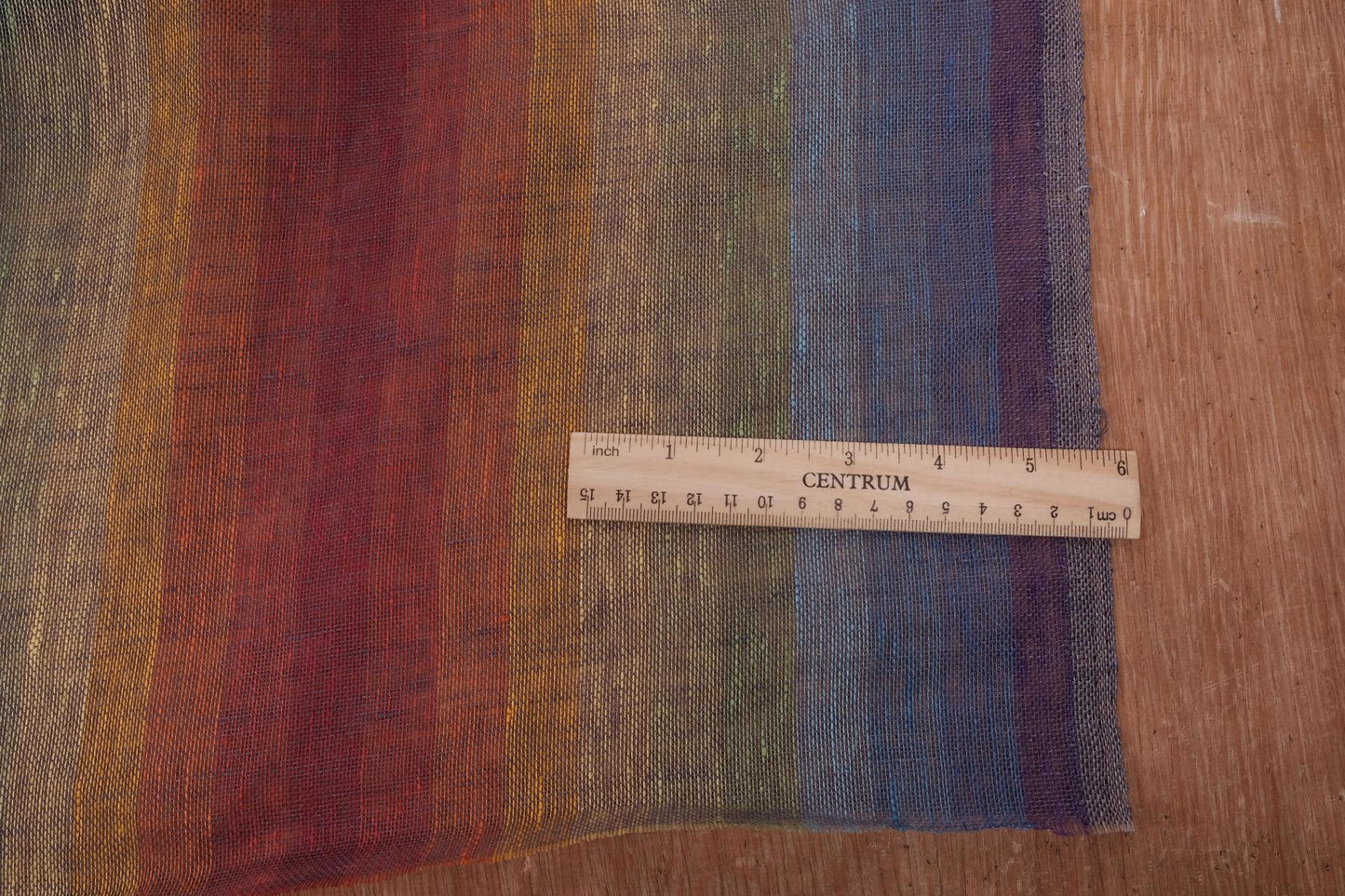 Sheer linen fabric - rainbow stripes - 886SH