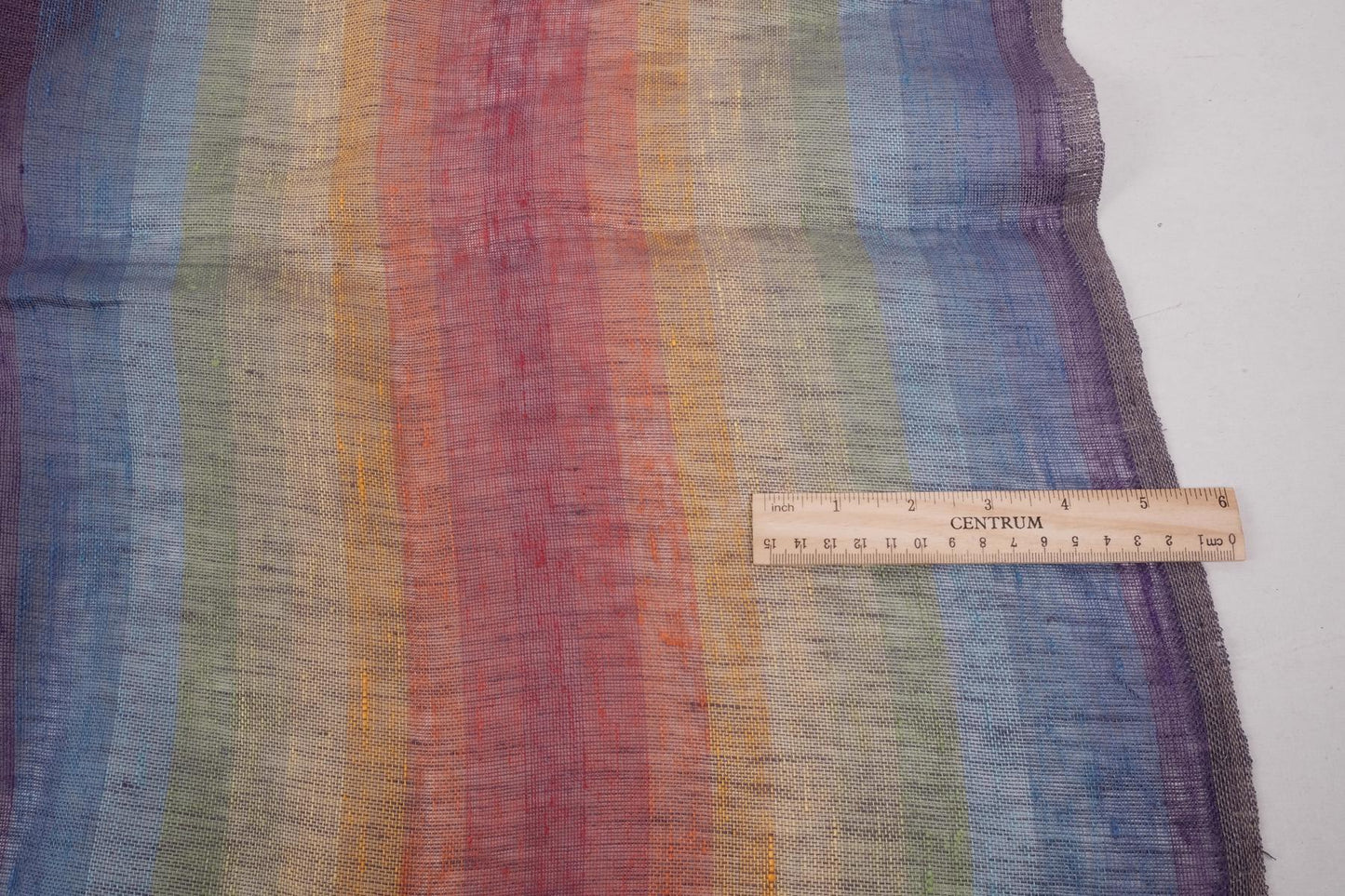 Sheer linen fabric - rainbow stripes - 886SH