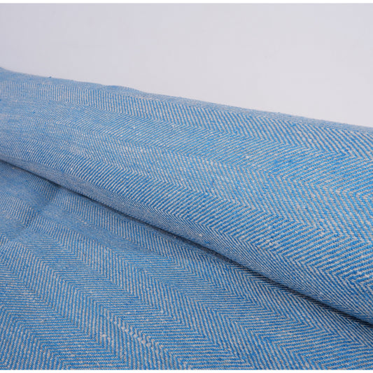 Herringbone - Blue and Grey - Heavy linen fabric - T007H