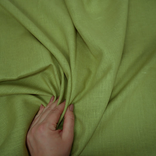 Heavy weight 100% linen - Pear green - T013H - Solid color