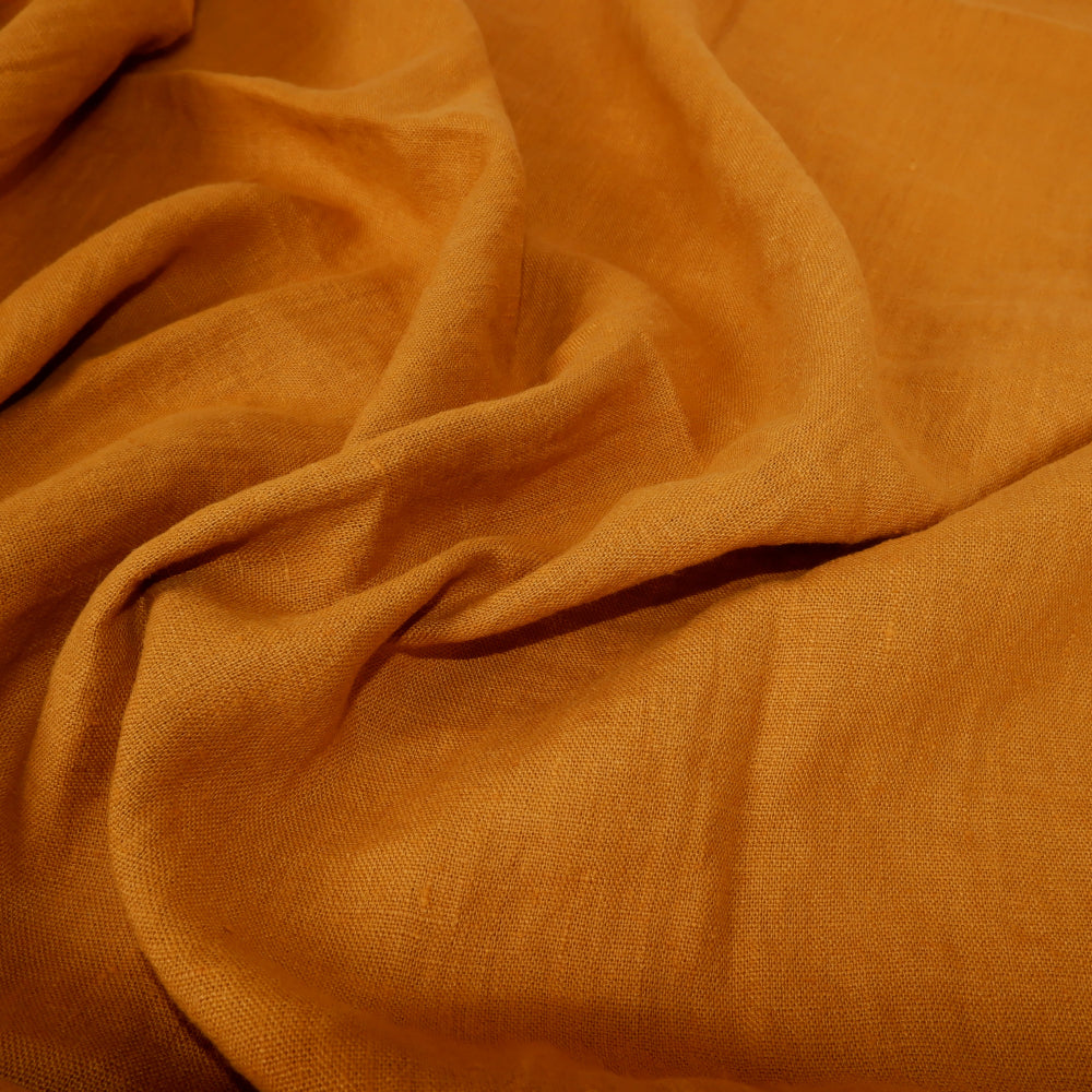 Mustard - Heavy linen fabric - Prewashed - T009H
