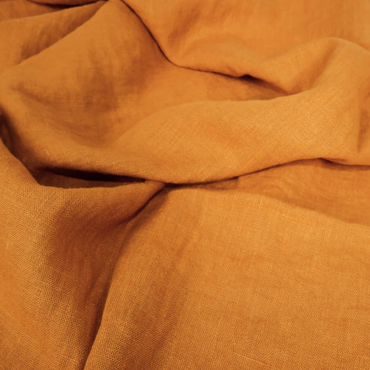 Mustard - Heavy linen fabric - Prewashed - T009H