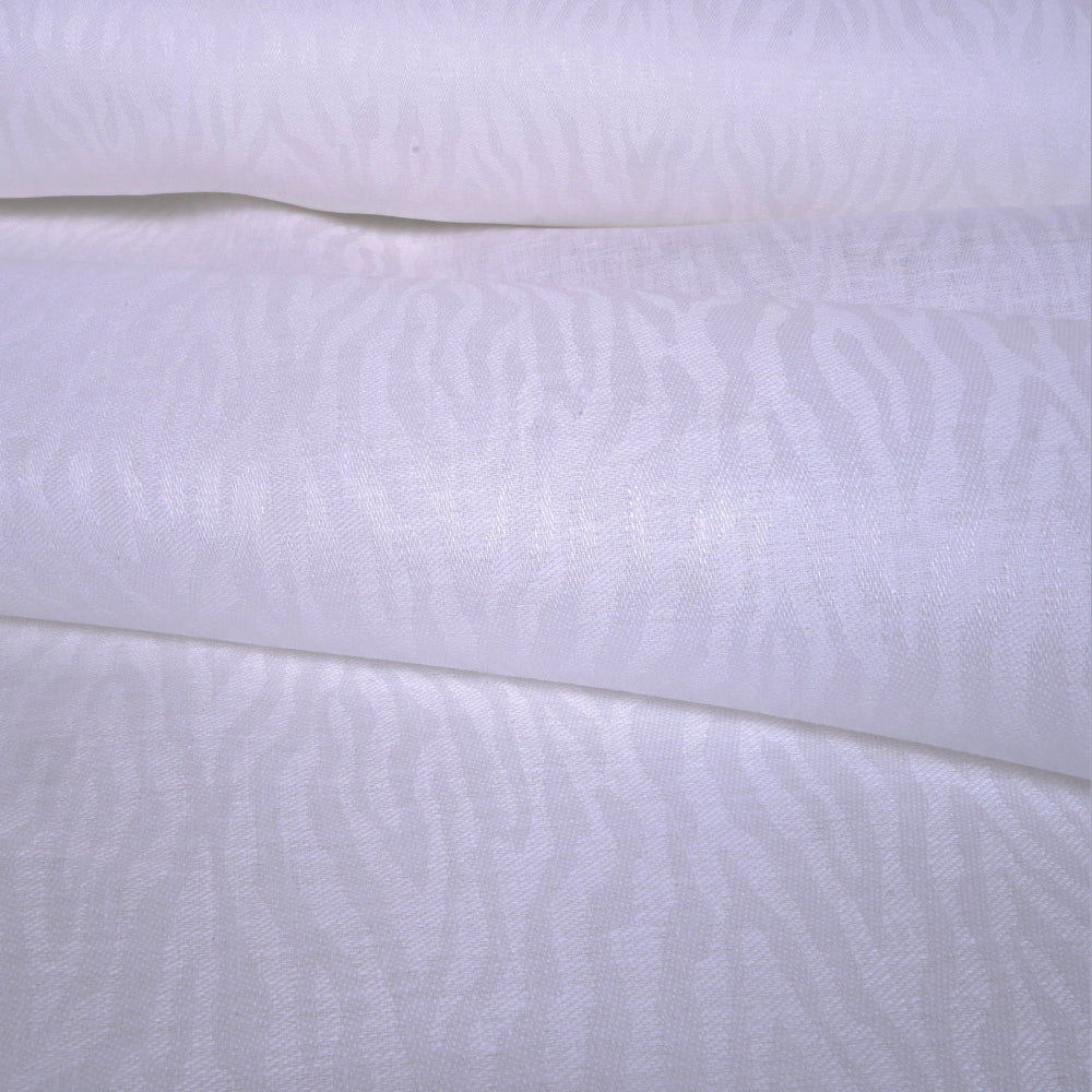 White - jacquard linen fabric - T001H