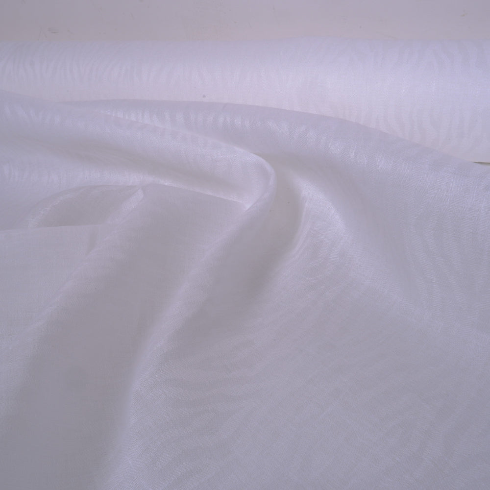 White - jacquard linen fabric - T001H