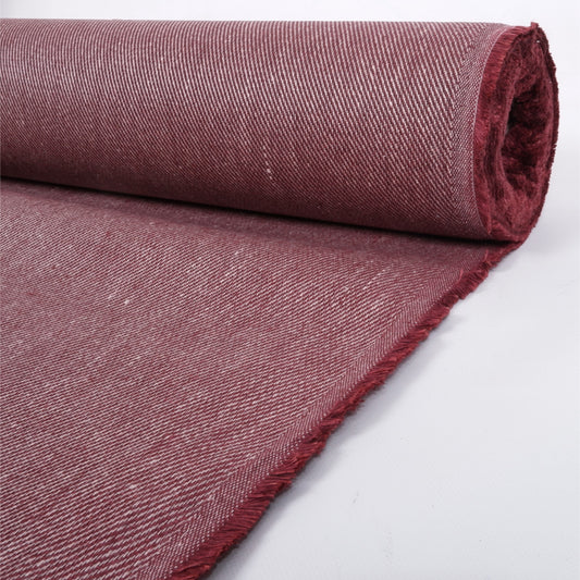 Plum Twill - Coated - extra heavy linen fabric - T003H