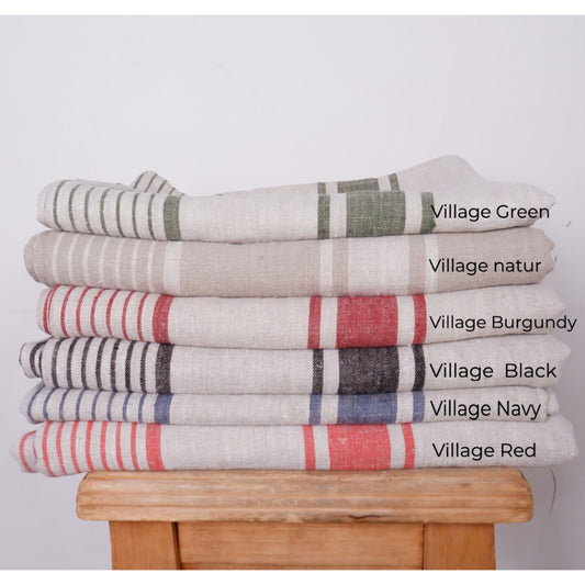 Village Green stripes - linen towel