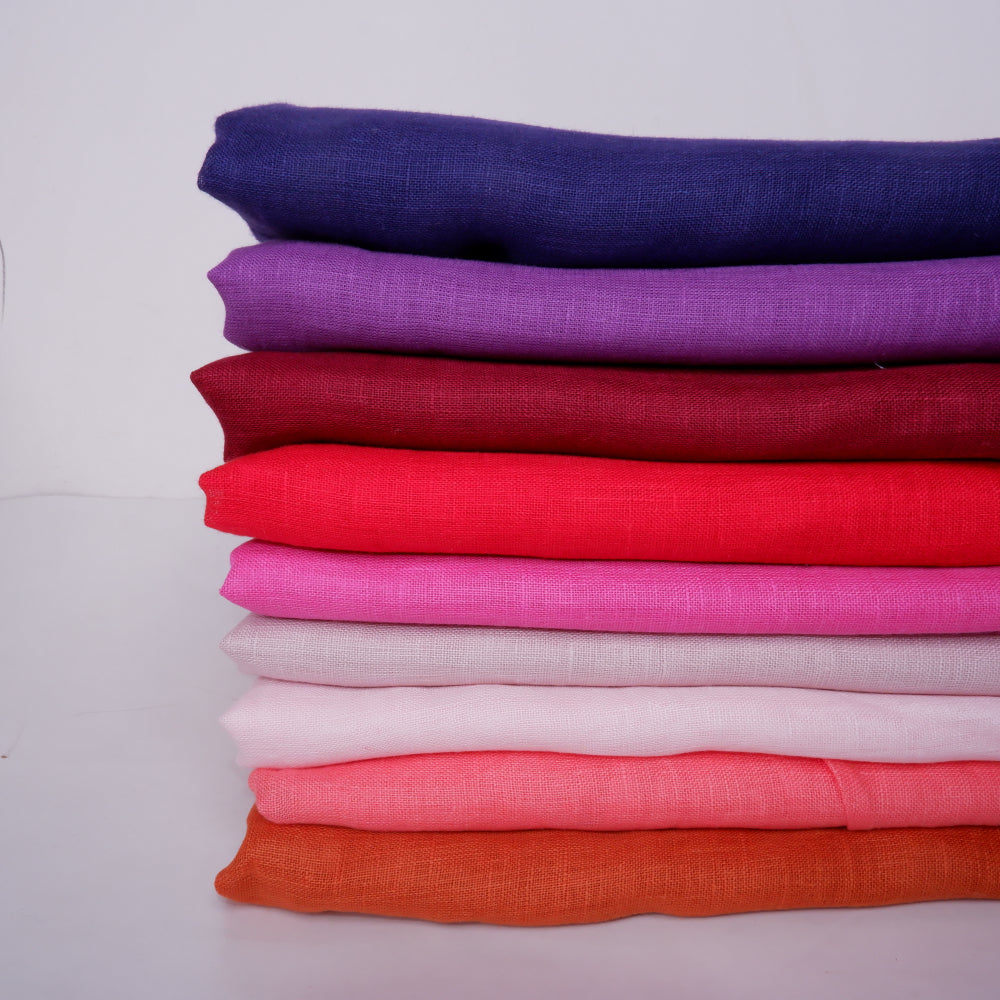 Shades of Red - Sheer linen fabric