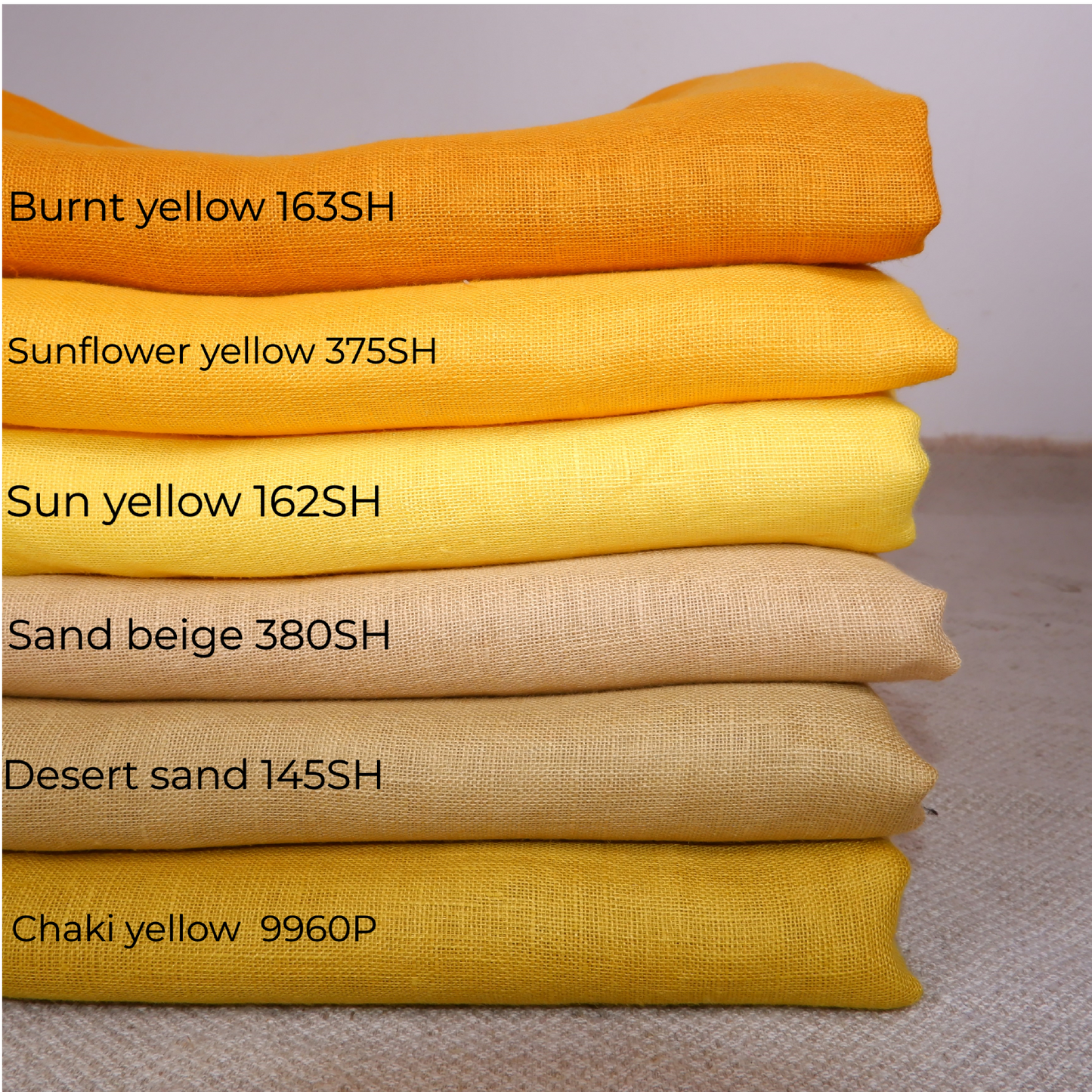 Shades of yellow - Sheer linen fabric