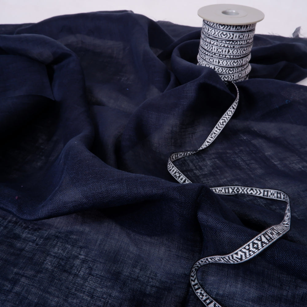 Sheer linen fabric - Denim- 140SH - 389SH