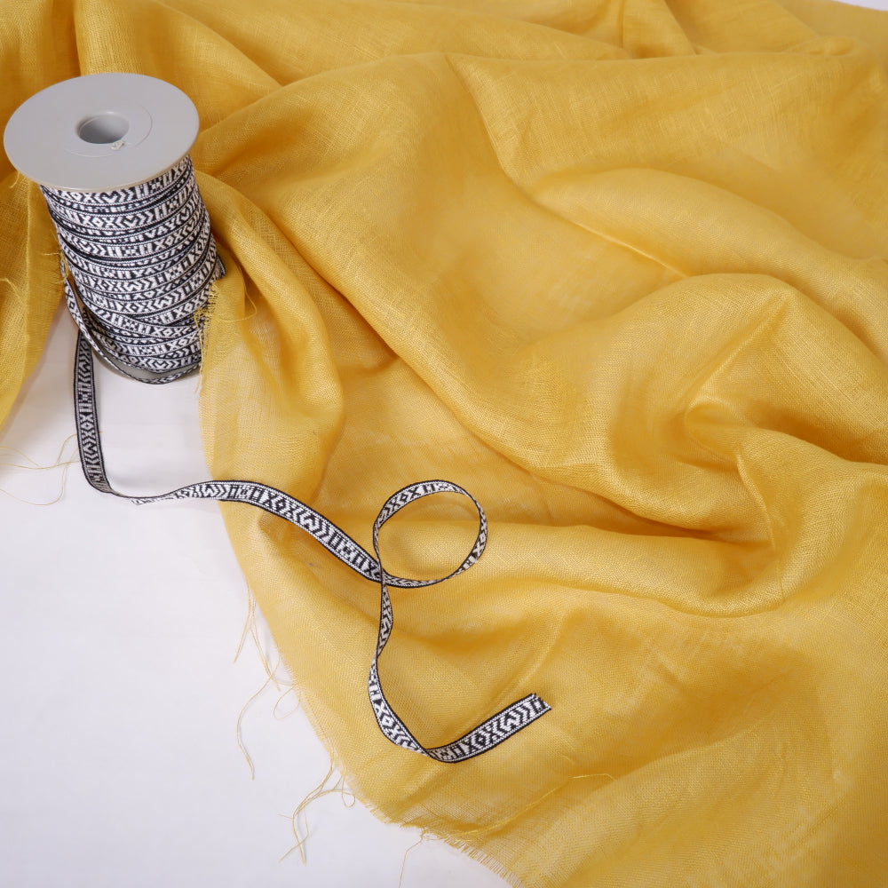 Sheer gauze - linen fabric - Chaki yellow - 9960P