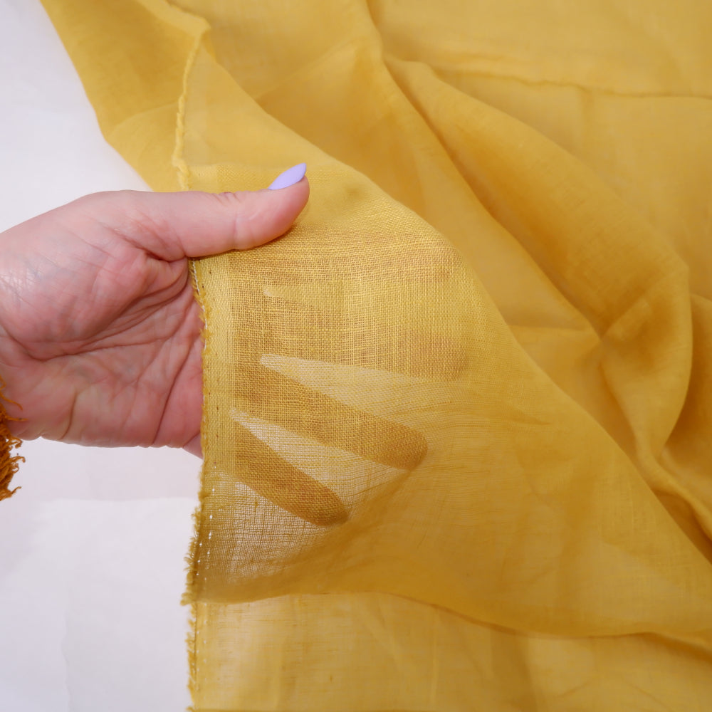 Sheer gauze - linen fabric - Chaki yellow - 9960P