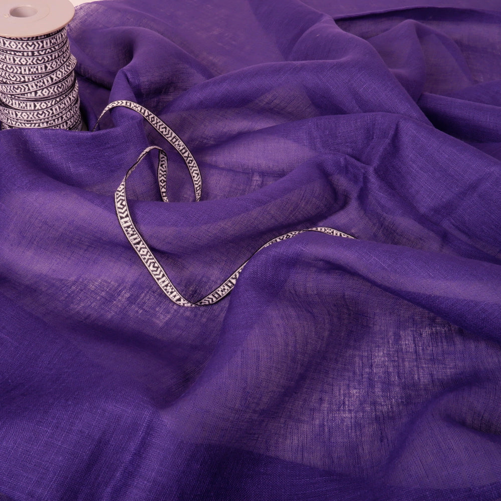 Sheer linen fabric - Dark violet - 337SH