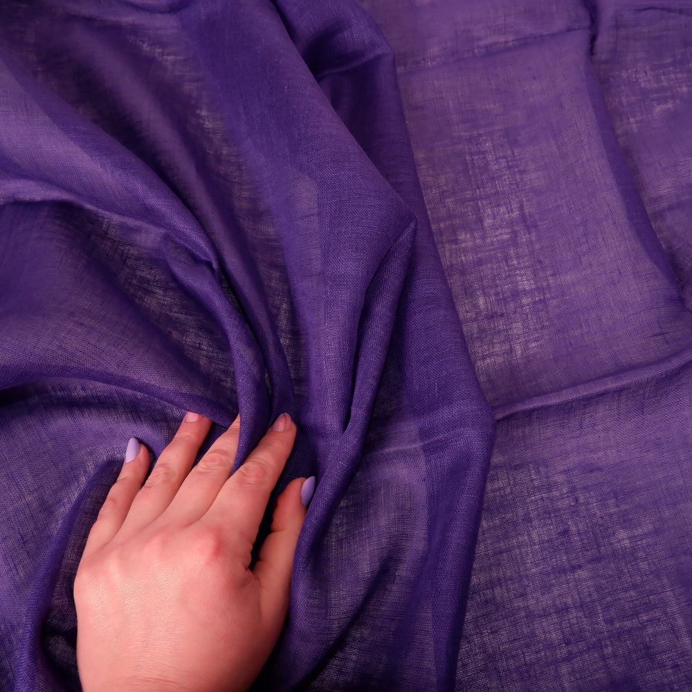 Sheer linen fabric - Dark violet - 337SH