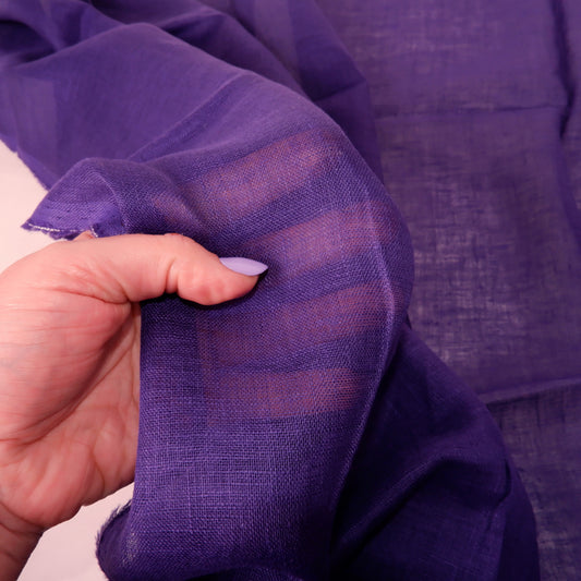 Sheer linen fabric - Dark violet - 337SH