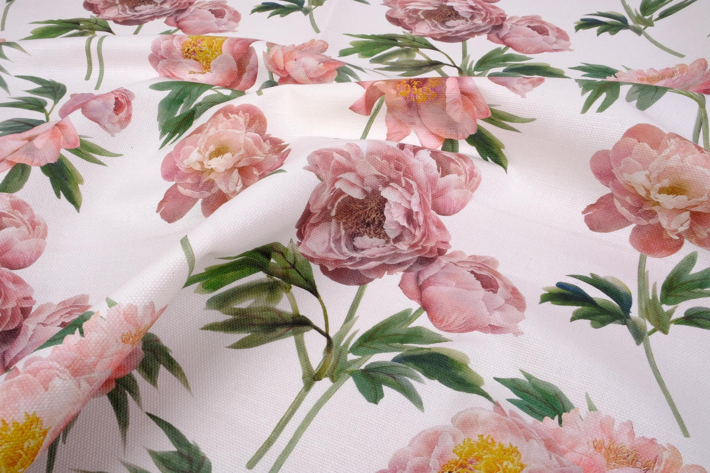 100% linen fabric 400gsm 12oz - UPHOLSTERY - floral peony print - Heavy weight, dense. For crafts, upholstery, decoration