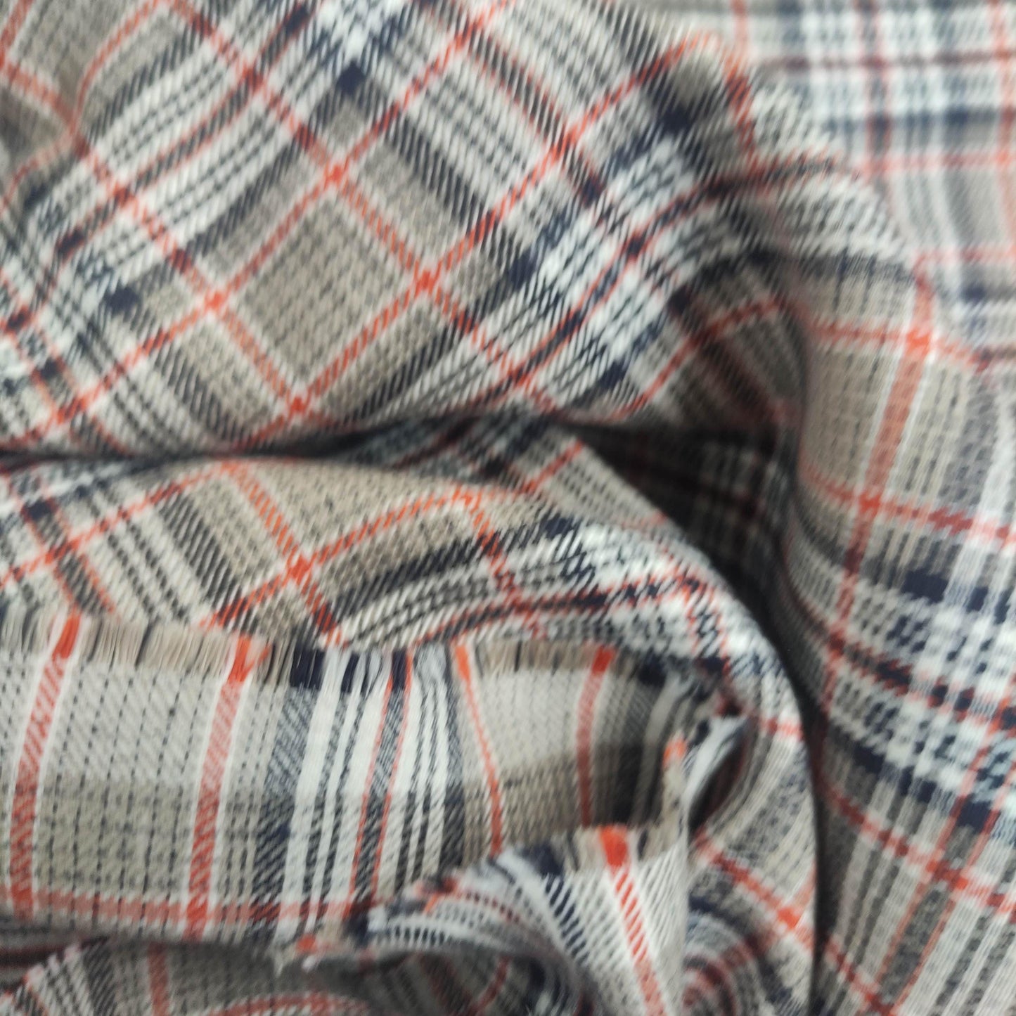Premium Linen Gingham Fabric in brown black white | multicolor check T124