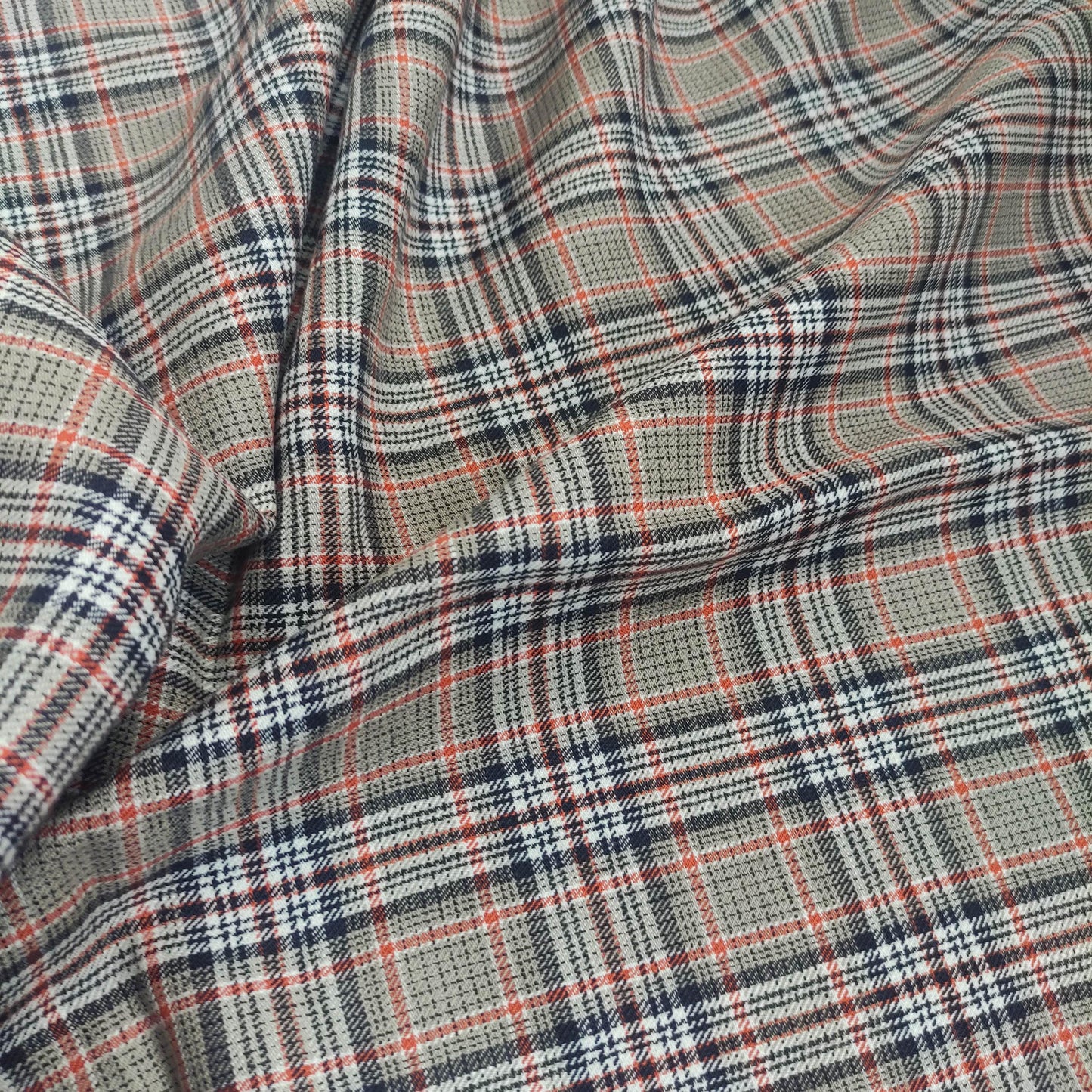 Premium Linen Gingham Fabric in brown black white | multicolor check T124