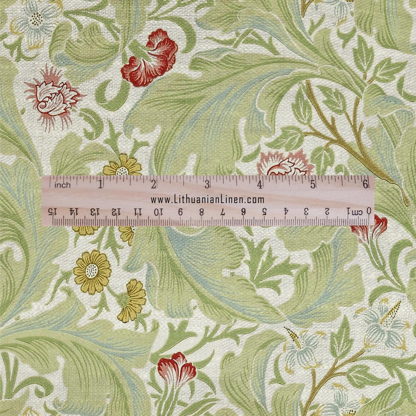 William Morris Leicester print on 100% LINEN - Victorian Art crafts linen Fabric - Linen fabric botanical Historical upholstery home textile