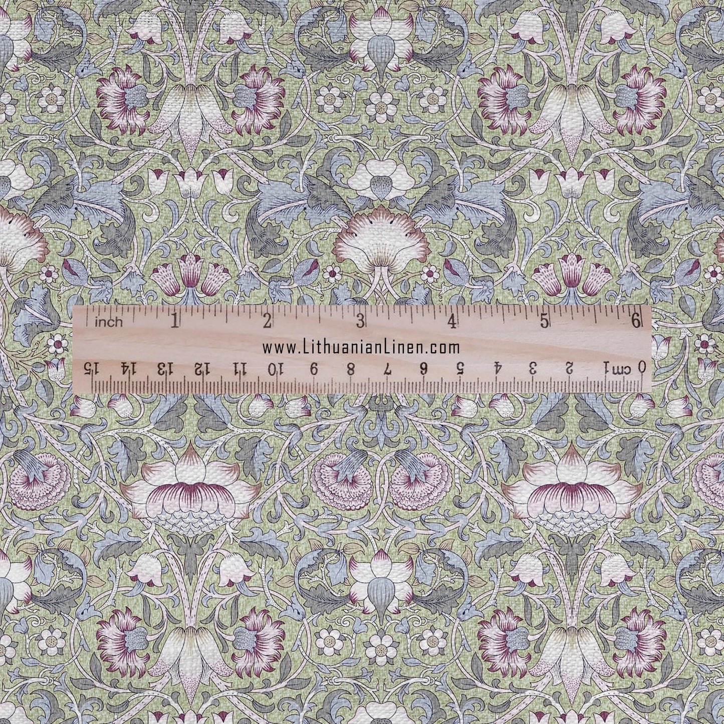 William Morris Lodden blue print on 100% LINEN - Victorian Art crafts linen Fabric - botanical Historical upholstery home textile