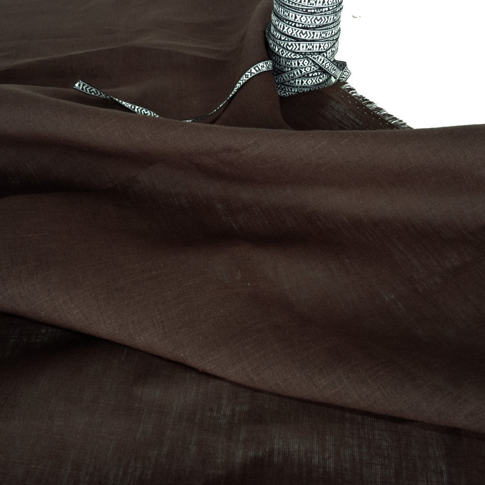 Brown - wide linen fabric - 180gsm - 707R