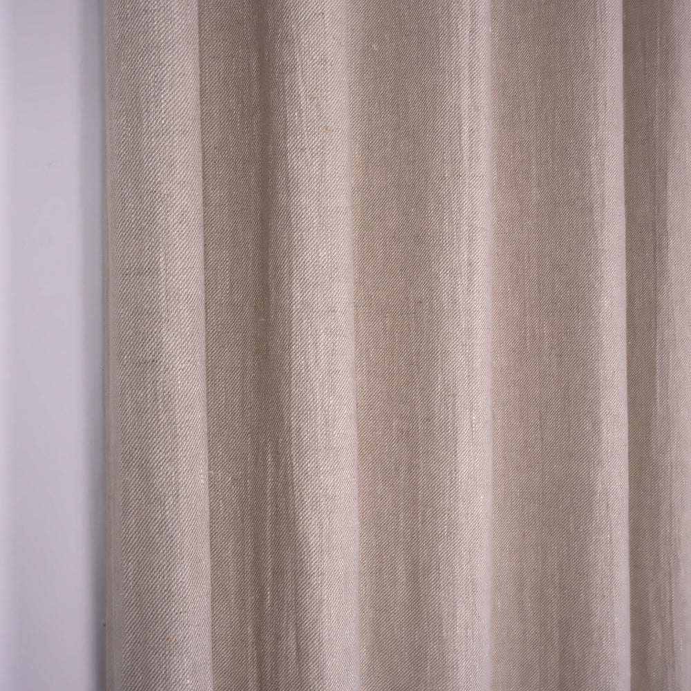 Twill oatmeal linen curtain - grommet header