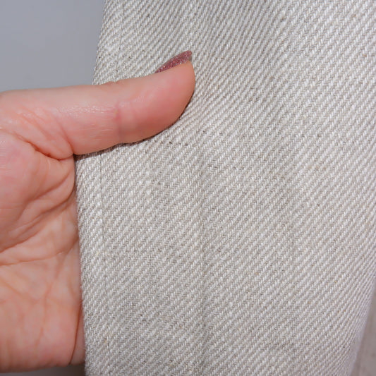 Twill oatmeal linen curtain - grommet header