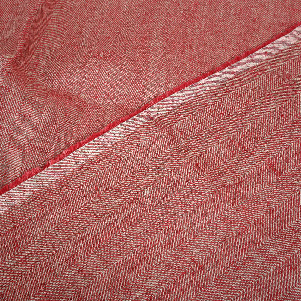Herringbone - Grey&natural - Heavy linen fabric - T017H