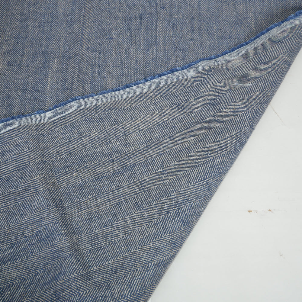 Herringbone - Grey&natural - Heavy weigth 100% linen fabric - T017H