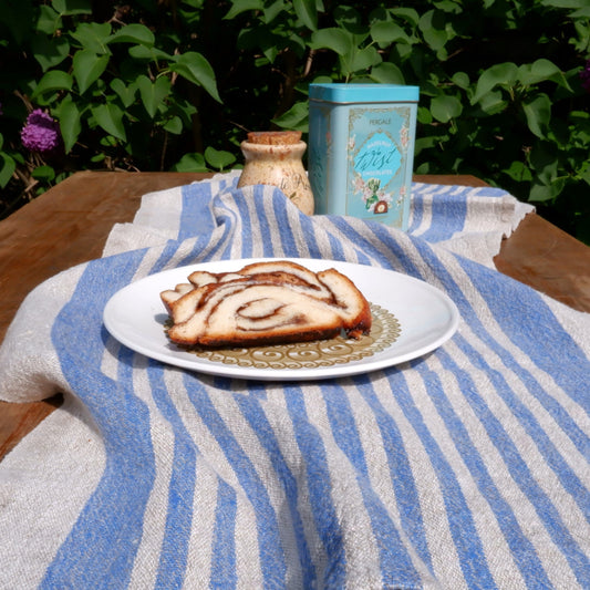 Blue - linen table runner - Provence
