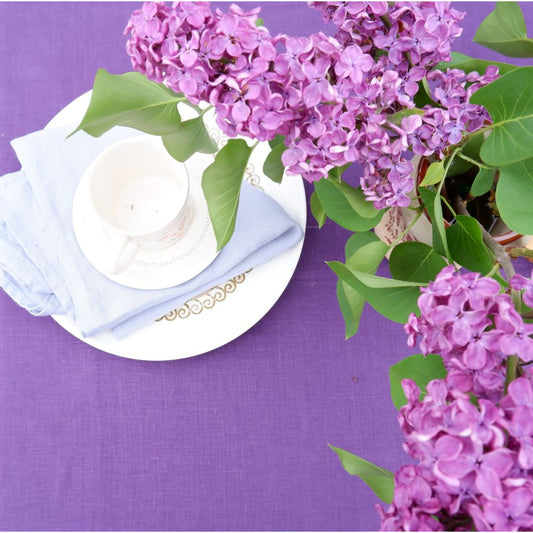 Linen tablecloth - purple