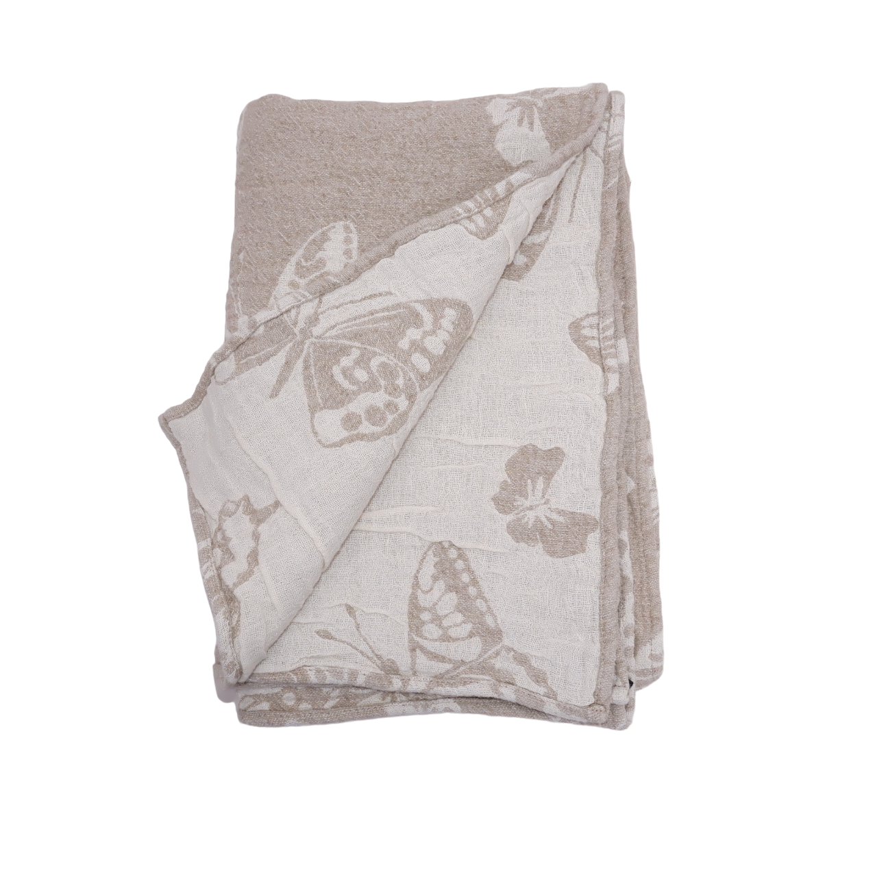 Double-faced - Linen Bath towel - Butterflies