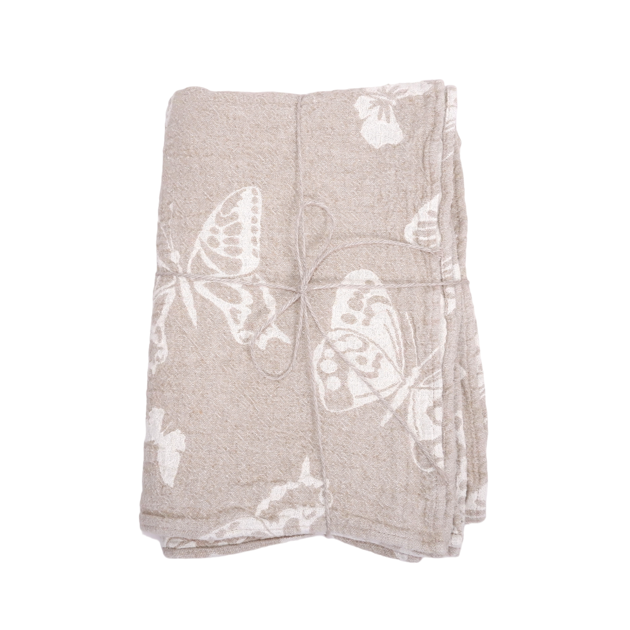 Double-faced - Linen Bath towel - Butterflies