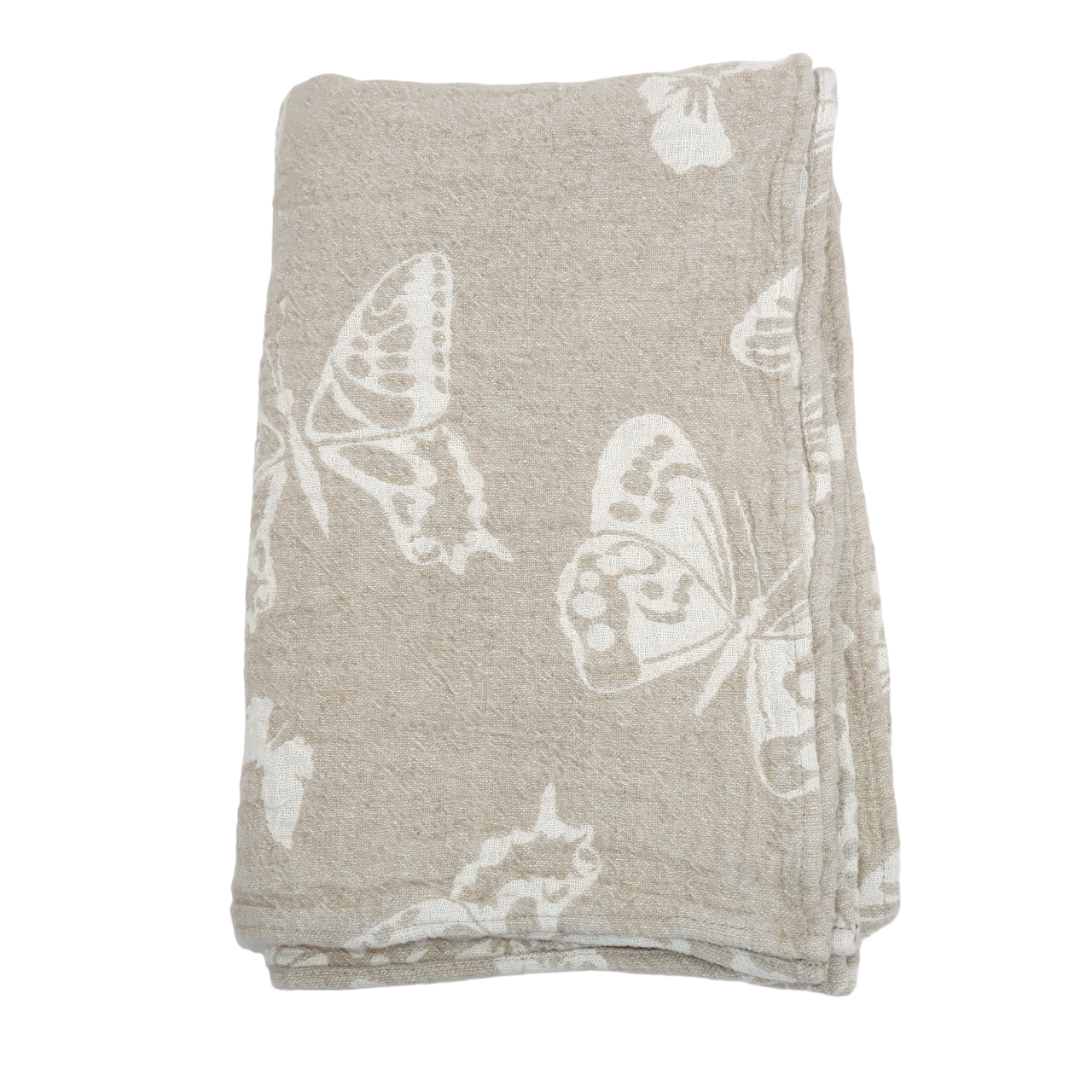 Double-faced - Linen Bath towel - Butterflies