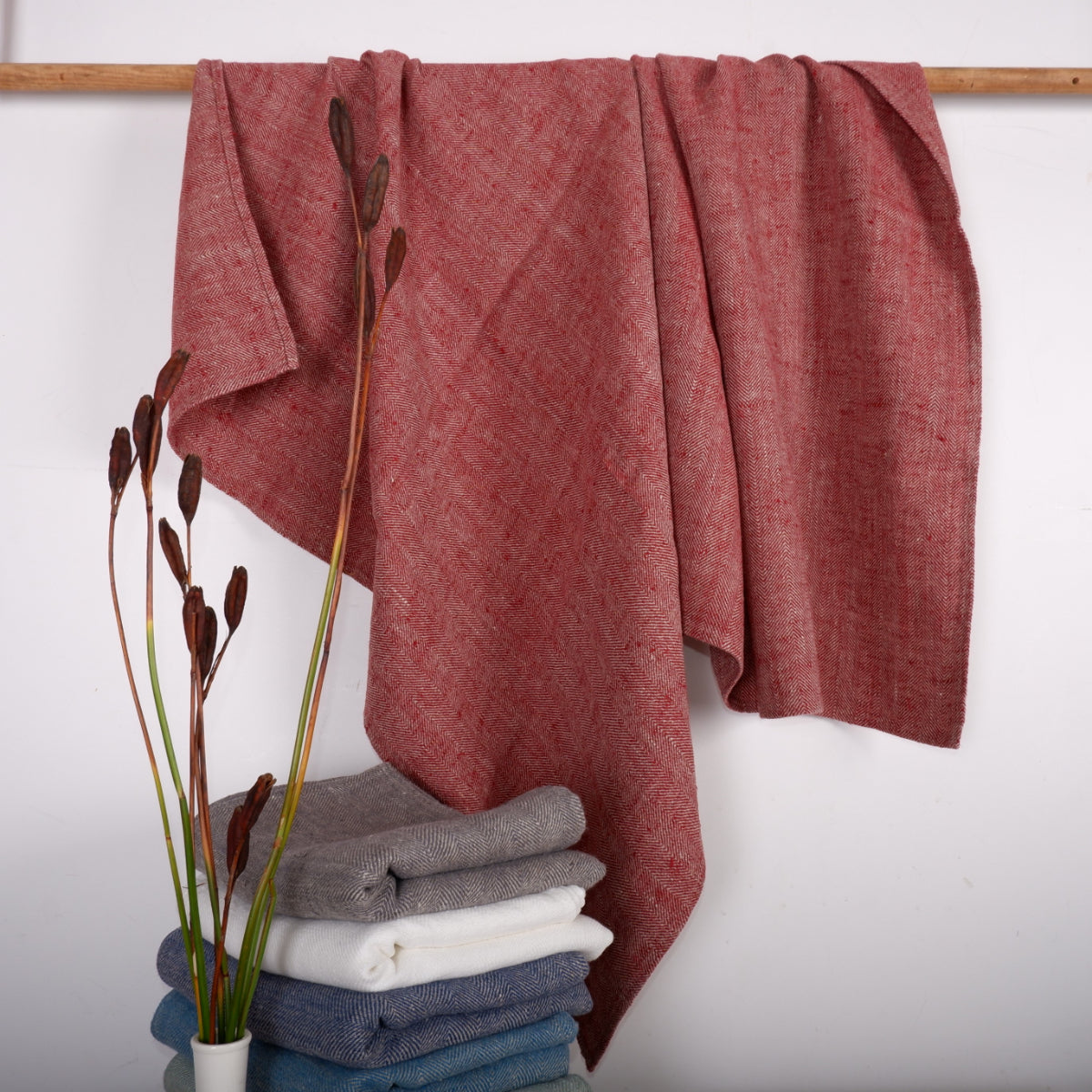 Herringbone - multicolor - linen towels