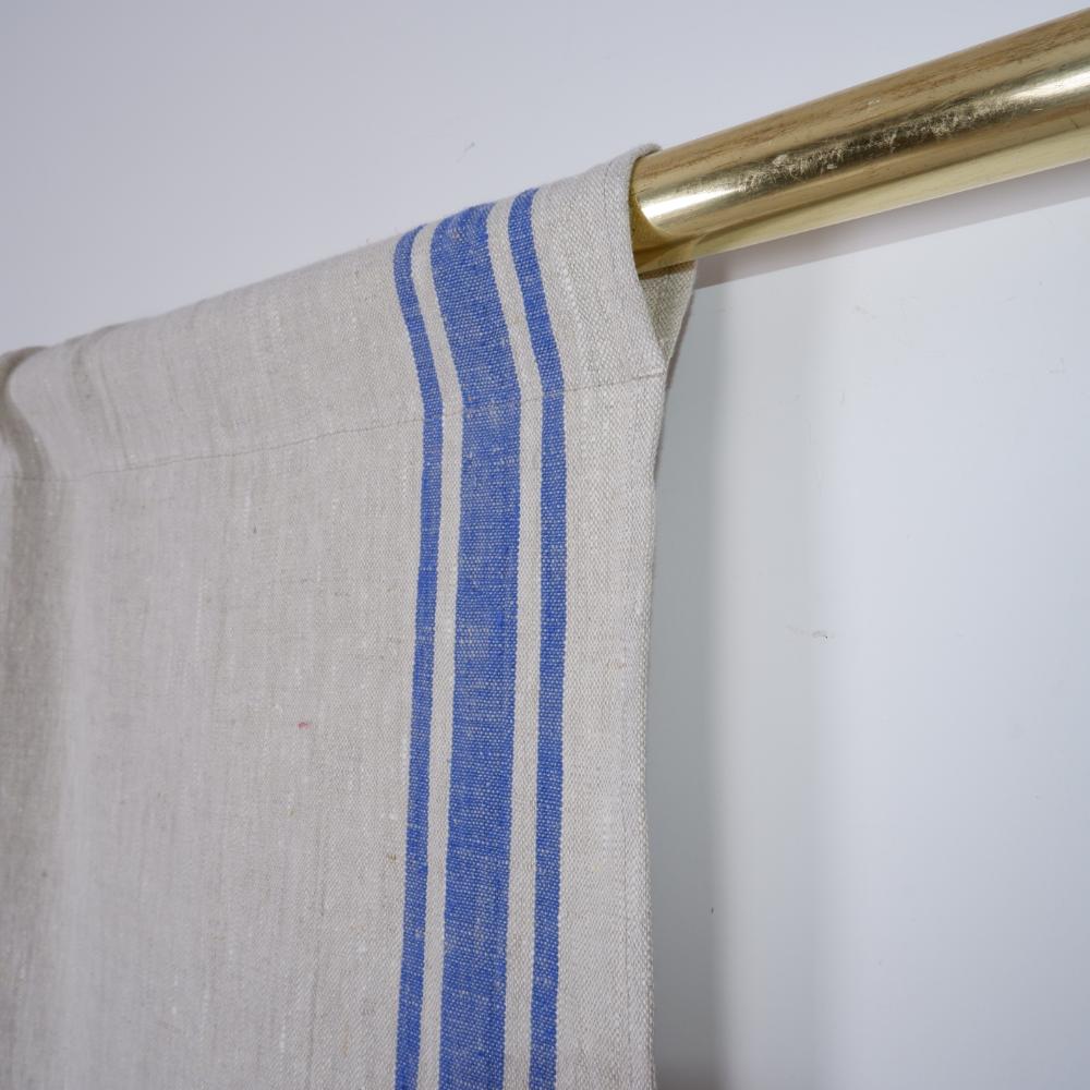 Village Blue - Linen curtains - with rod pocket