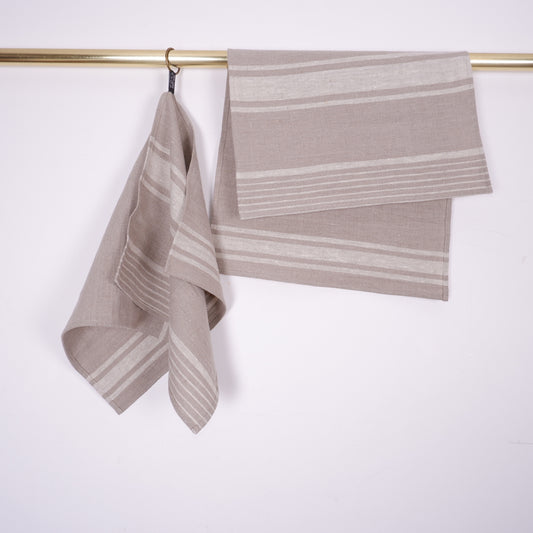 Village stripes - linen kitchen towel