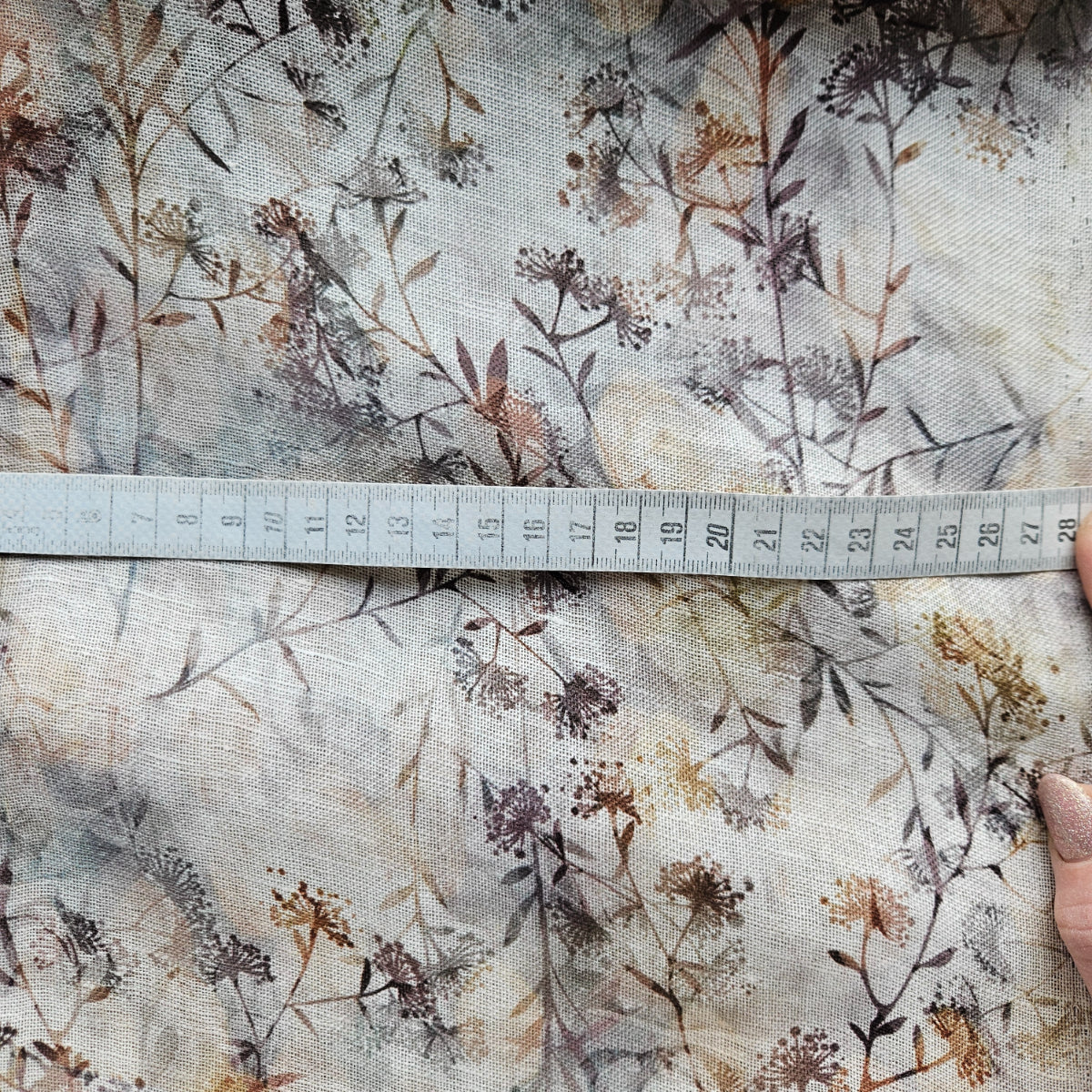 Floral linen fabric - digital printed sheer linen - T022SH