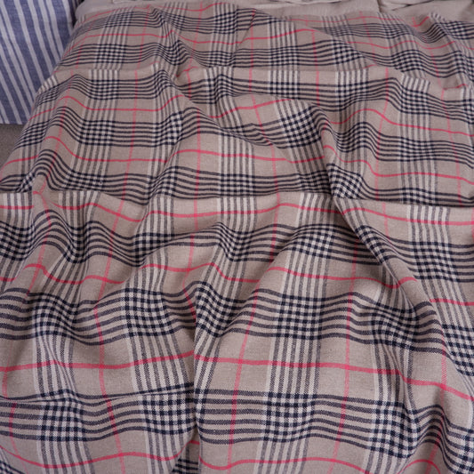 Brown checks linen blanket