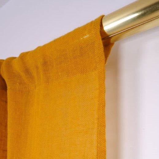 Sheer Linen curtains with rod pocket Natural