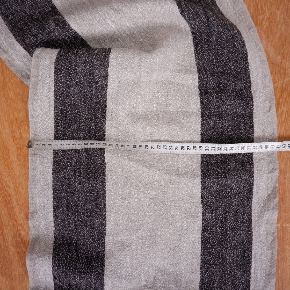 Black natur - sack weave - linen fabric - Tuscany - 049A