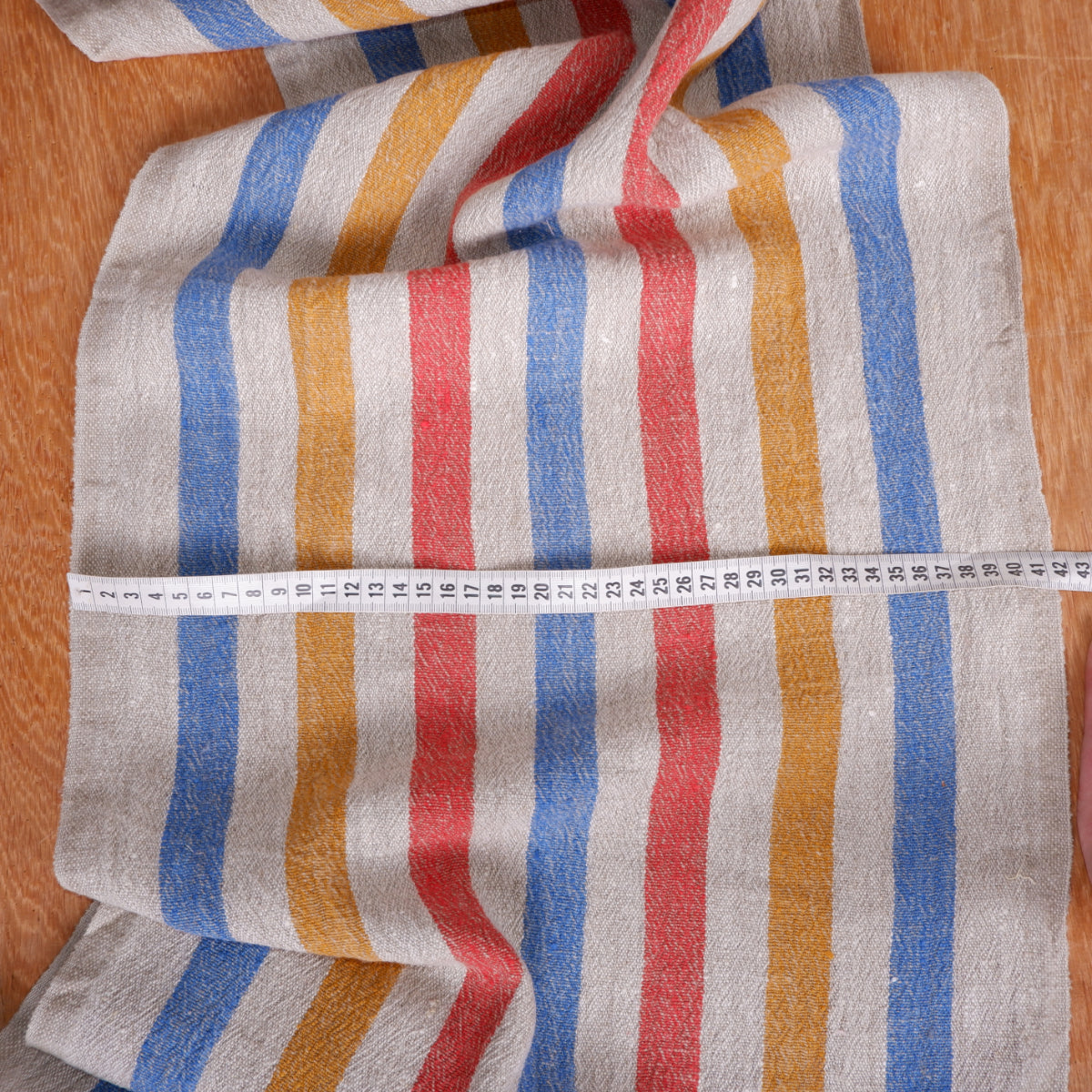 Multicolor stripes - sack weave - linen fabric - French stripes - 052A