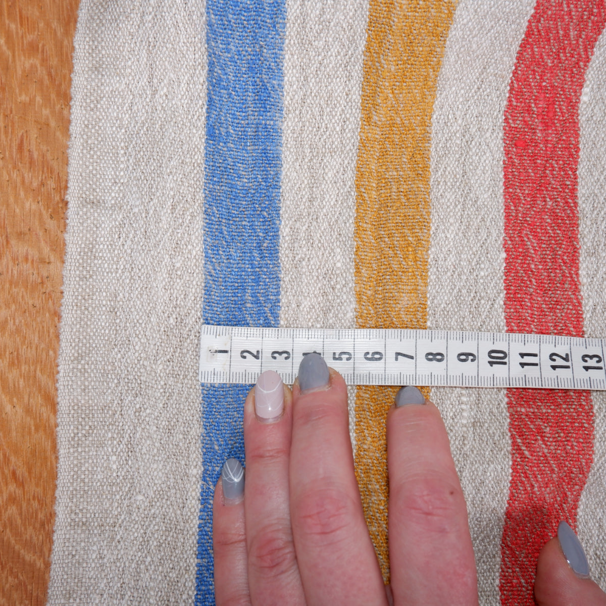 Multicolor stripes - sack weave - linen fabric - French stripes - 052A