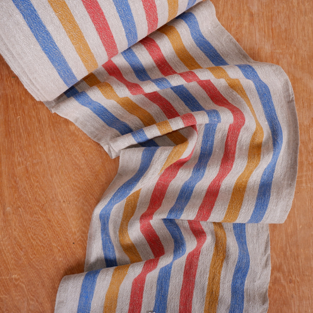 Multicolor stripes - sack weave - linen fabric - French stripes - 052A