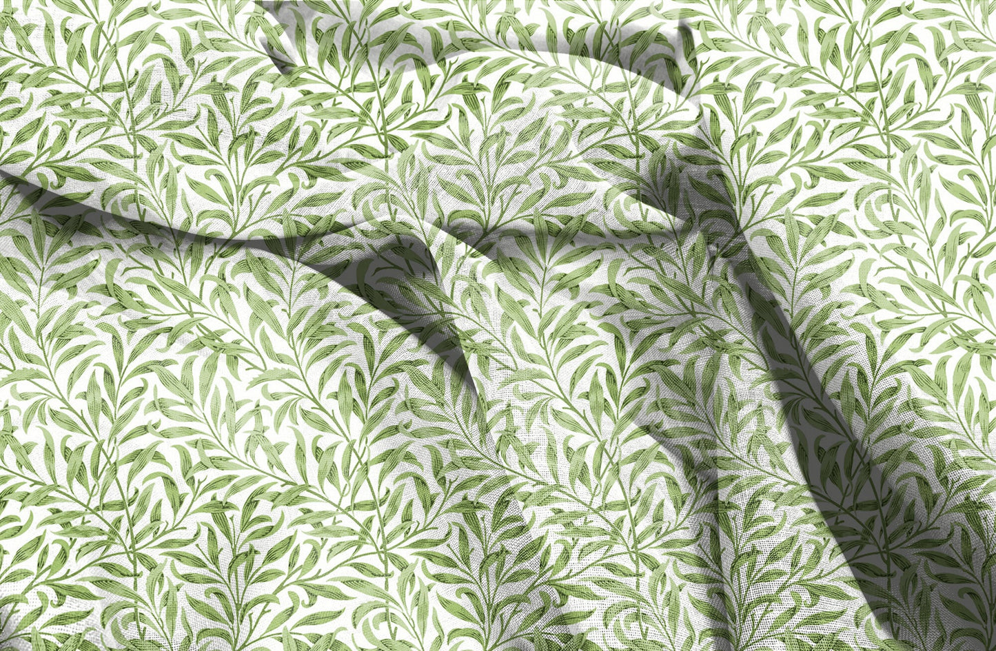 Floral linen fabric William Morris willow bough WM209A